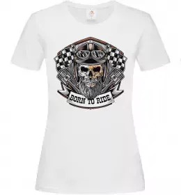 Жіноча футболка Born to ride Білий фото