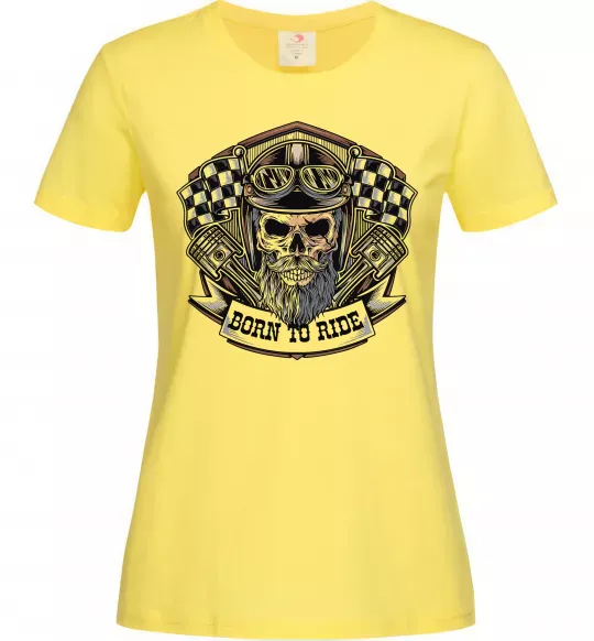 Женская футболка Born to ride Лимонный фото