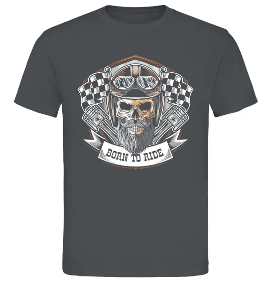 Мужская футболка Born to ride Графит фото