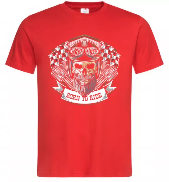 Мужская футболка Born to ride Красный фото