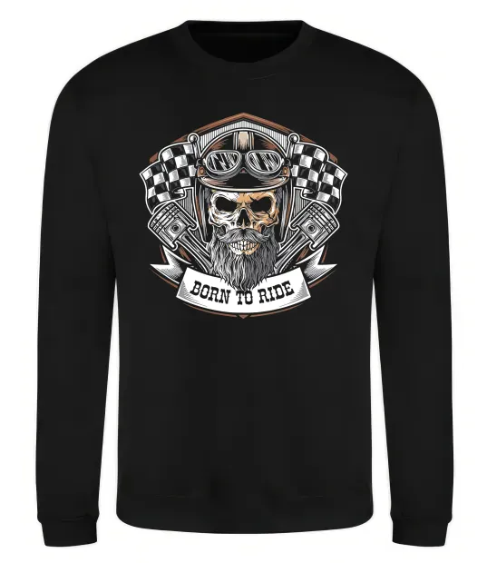 Світшот Born to ride Чорний фото