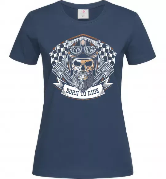 Женская футболка Born to ride Темно-синий фото