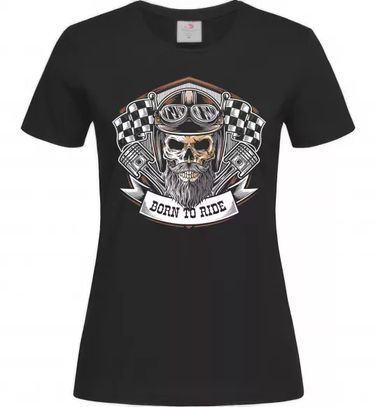 Женская футболка Born to ride Черный фото