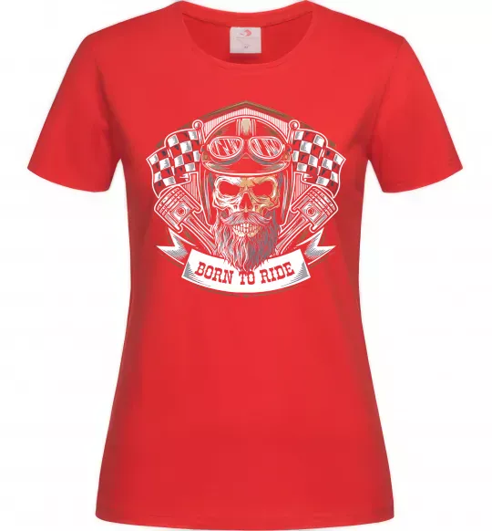 Женская футболка Born to ride Красный фото