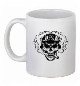 Чашка керамічна Череп з сигарою