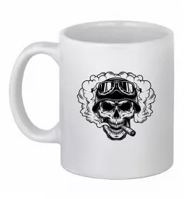 Чашка керамическая Череп з бородою Белый фото