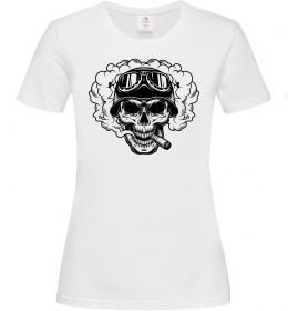 Женская футболка Череп з сигарою