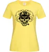 Жіноча футболка Череп з сигарою Лимонний фото