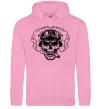 Мужская толстовка (худи) Череп з сигарою Розовый фото