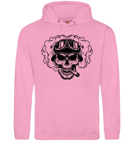 Жіноча толстовка (худі) Череп з сигарою Рожевий фото