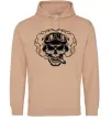Женская толстовка (худи) Череп з сигарою Песочный фото