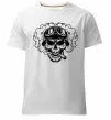Чоловіча преміум футболка Череп з сигарою Білий фото