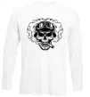 Лонгслив Череп з сигарою Белый фото