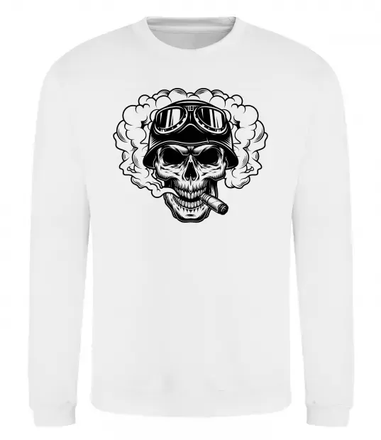 Свитшот Череп з сигарою Белый фото