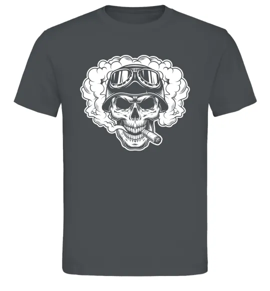 Мужская футболка Череп з сигарою Графит фото