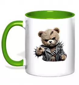 Чашка с цветной ручкой Relaxed bear Красный фото