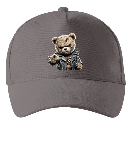 Кепка Ведмедик в шкіряній куртці Серый фото