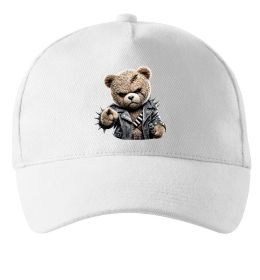 Кепка Ведмедик в шкіряній куртці