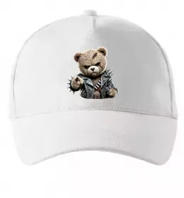 Кепка Ведмедик в шкіряній куртці Белый фото