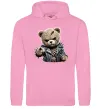 Мужская толстовка (худи) Ведмедик в шкіряній куртці Розовый фото