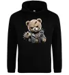 Женская толстовка (худи) Ведмедик в шкіряній куртці Черный Женская толстовка (худи) Ведмедик в шкіряній куртці Черный фото