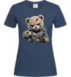 Жіноча футболка Ведмедик в шкіряній куртці Темно-синій Жіноча футболка Ведмедик в шкіряній куртці Темно-синій фото
