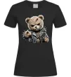 Жіноча футболка Ведмедик в шкіряній куртці Чорний Жіноча футболка Ведмедик в шкіряній куртці Чорний фото
