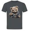 Мужская футболка Ведмедик в шкіряній куртці Графит фото