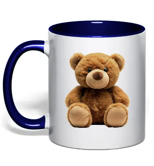 Чашка с цветной ручкой Ведмедик Глубокий темно-синий фото