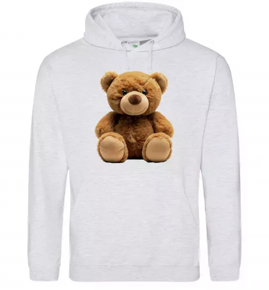 Женская толстовка (худи) Ведмедик Серый меланж фото