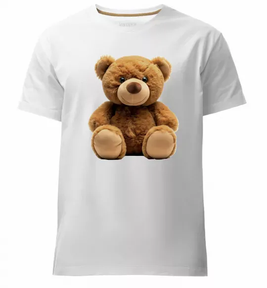Чоловіча преміум футболка Ведмедик Білий фото