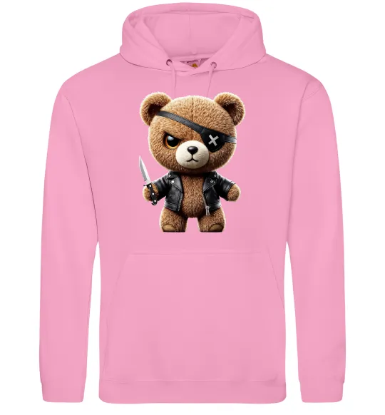 Женская толстовка (худи) Ведмедик бандит Розовый фото