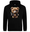 Женская толстовка (худи) Ведмедик бандит Черный фото