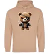 Женская толстовка (худи) Ведмедик бандит Песочный фото