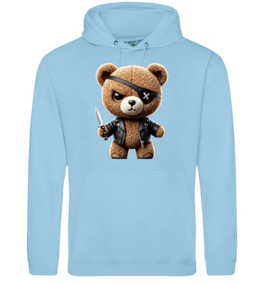 Женская толстовка (худи) Ведмедик бандит Голубой фото
