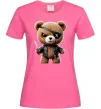 Жіноча футболка Ведмедик бандит Яскраво-рожевий Жіноча футболка Ведмедик бандит Яскраво-рожевий фото