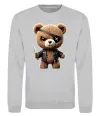 Свитшот Ведмедик бандит Серый меланж Свитшот Ведмедик бандит Серый меланж фото