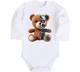 Детский боди Ведмедик робот Белый фото