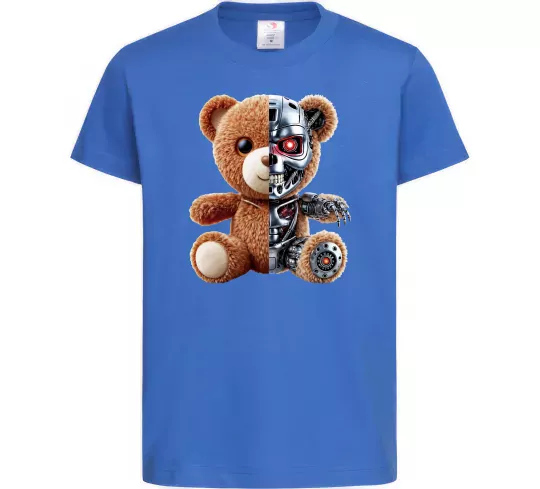 Детская футболка Ведмедик робот Ярко-синий фото