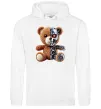 Мужская толстовка (худи) Ведмедик робот Белый фото