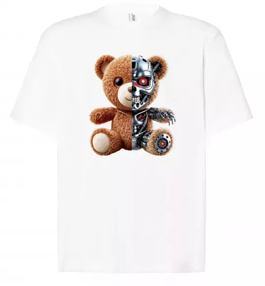 Футболка Оверсайз Ведмедик робот Белый фото