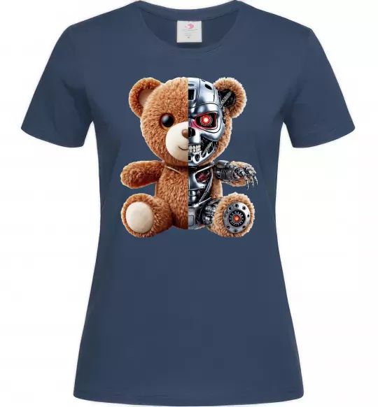 Женская футболка Ведмедик робот Темно-синий фото