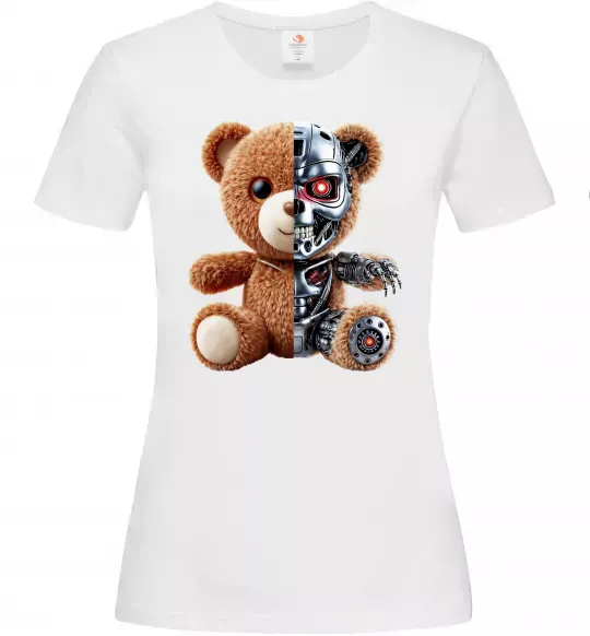 Женская футболка Ведмедик робот Белый фото