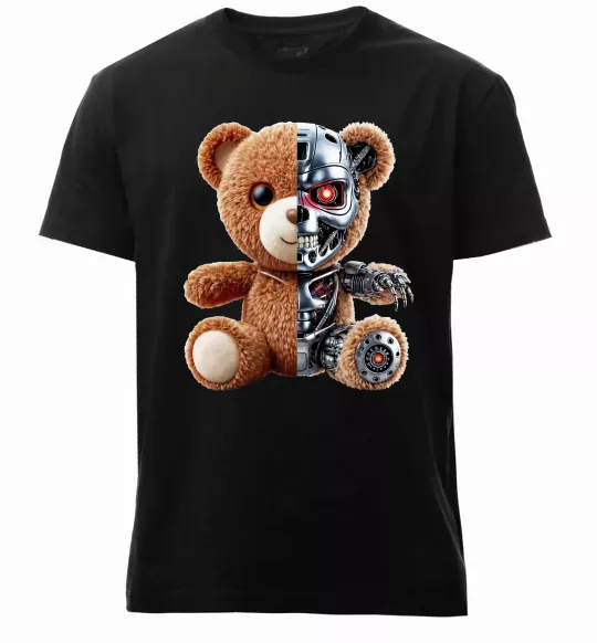 Мужская премиум футболка Ведмедик робот Черный фото