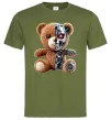 Мужская футболка Ведмедик робот Оливковый фото