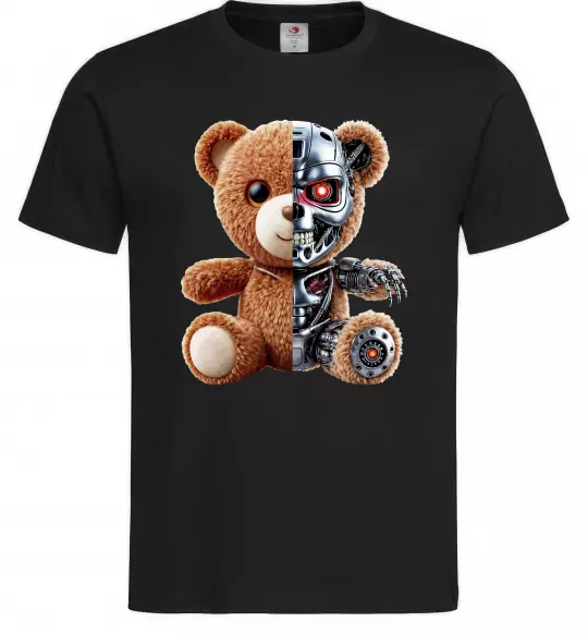 Мужская футболка Ведмедик робот Черный фото