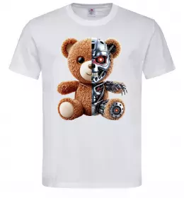 Мужская футболка Ведмедик робот Белый фото
