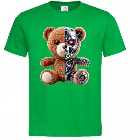Мужская футболка Ведмедик робот Зеленый фото
