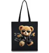 Еко-сумка Ведмедик з пістолетом Чорний фото