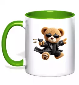 Чашка с цветной ручкой Relaxed bear Красный фото